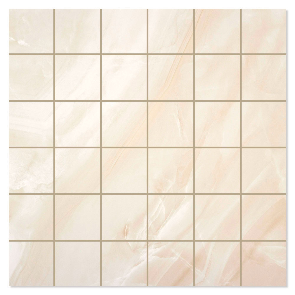 Mosaikkflis Diva Beige Matt-Sateng 30x30 (5x5) cm